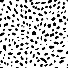 vector seamless black and white pattern of wild cat