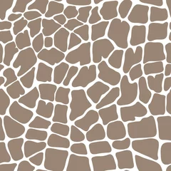 Behang Dierenhuid vector naadloos bruin patroon van giraf