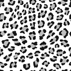 Fototapeta premium vector seamless black and white pattern of leopard