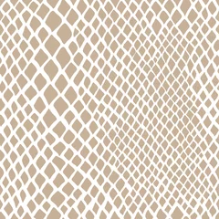 Deurstickers Dierenhuid vector naadloos beige patroon van slang