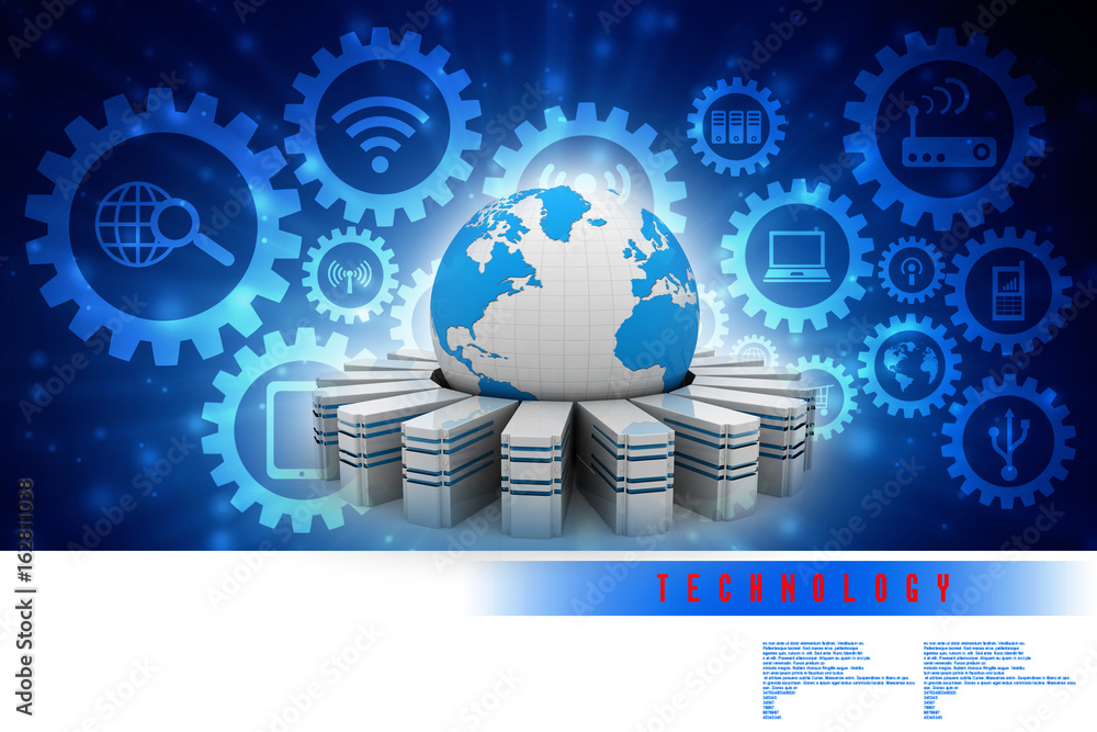 Poster 3d rendering database storage illustration