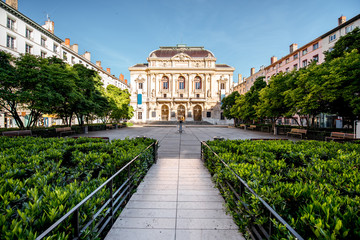 Morning view on the theatre building on the Celestins square in Lyon