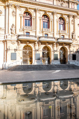 Facade of the Celestins theatre building in Lyon, France