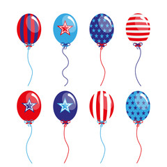 vector illustration of balloons in blue and red colors