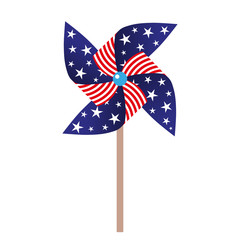 vector illustration of pinwheel with american symbolics