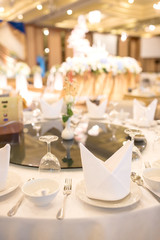 romantic wedding dinner setup.