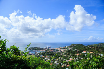 Cruise Ships in Blue Water of Dominica