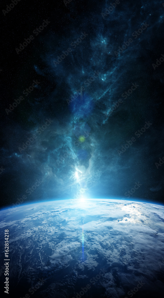 Poster Planet Earth in space 3D rendering elements of this image furnished by NASA