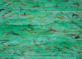 Abstract green and multicolored wood panel background