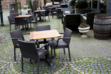 Tables outside restaurant