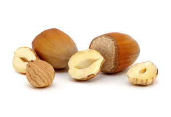 Hazelnut isolated on white