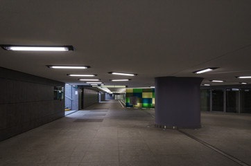 UNDERGROUND PASSAGE - City dwellers in a modern underground passage
