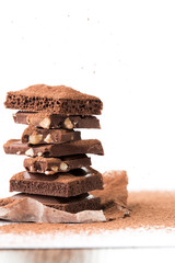 Pyramid of milk chocolate, porous