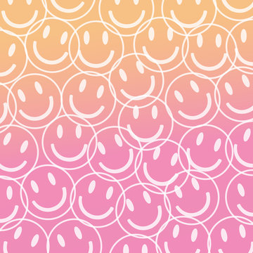 Smile face pattern with pastel colorful smileys for textiles background. Smiles icon background. design vector.