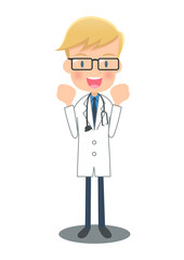 応援する白衣の医者