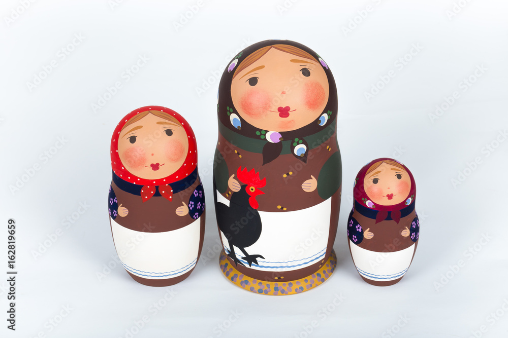 Wall mural Three Russian dolls Babushka Matrioshka