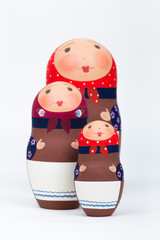 Three Russian dolls Babushka Matrioshka