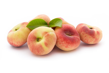 Peach. Fruit with isolated on white background.