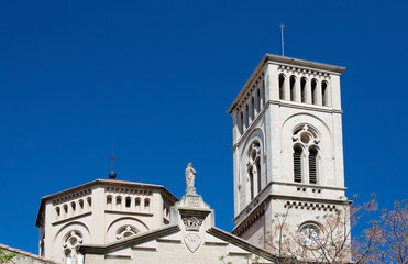 Fototapeta na wymiar Santa Catalina church tower detail