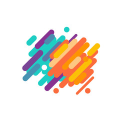 Modern style abstraction with composition made of various rounded shapes in color. Vector illustration