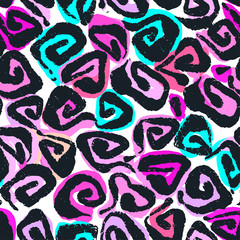 Seamless brushpen textile doodle pattern grunge texture