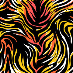 Seamless abstract wild exotic animal print.Leopard, zebra,gepard, tiger striped pattern. © OlgaLIS