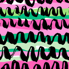 Obraz premium Seamless brushpen textile doodle pattern grunge texture
