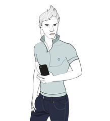 Guy listening to music