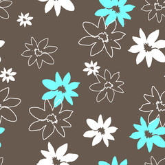 Fototapeta na wymiar Seamless floral pattern of grunge.