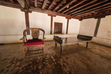 Padmanabhapuram Palace  kings chair , Kanyakumari , Tamil Nadu , India, Asia