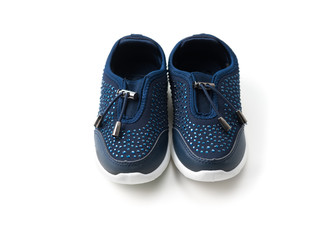 Dark blue sneakers with deep blue stones