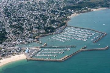 Vue aérienne du port de Quiberon en France