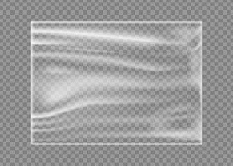 Transparent Polyethylene Plastic Warp. Vector illustration.