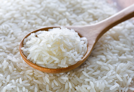 Rice In Wood Spoon