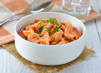 Panang curry with pork .thai food