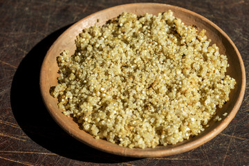 cooked quinoa grains