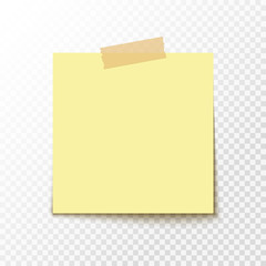 Adhesive note sticker. Blank office paper for notice. Empty paper sticker