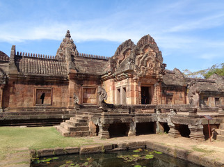 Fototapeta na wymiar Prasat Hin Phanom Rung, Impressive Ancient Khmer Temple in Buriram Province of Thailand