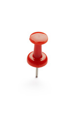 close up of a pushpin on white background