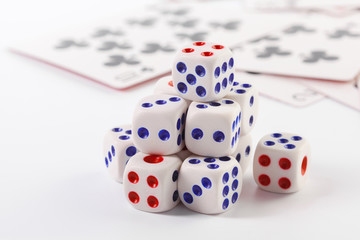 Dice on a light background
