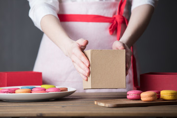 Housewife prepare macarons