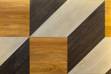 Cubic shape wooden background