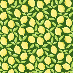 Seamless pattern with lemons. Vector illustration.