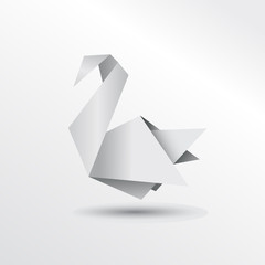 Naklejka premium Origami swan