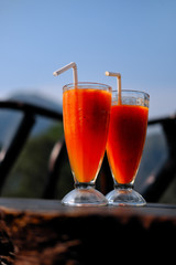 Cocktail of exotic fruits