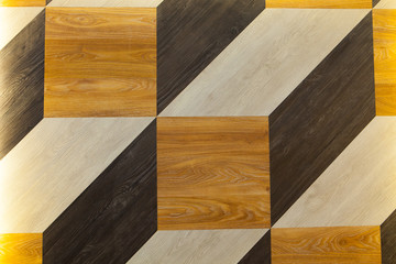 Cubic shape wooden background