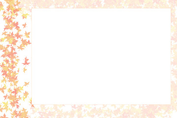 Autumn maple foliage yellow red pastel frame base