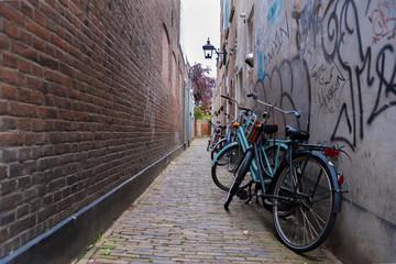 Bikes in graffiti alley