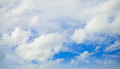 Blue sky with clouds background and textures. 