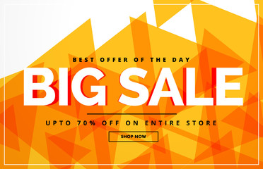 yellow abstract big sale banner or voucher design template